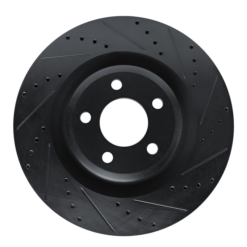 Ford Explorer Brake Rotor (1) - Front Right - R1 Concepts - Drilled & Slotted - Black - `20-`25